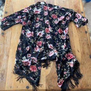 Mesh floral cardigan